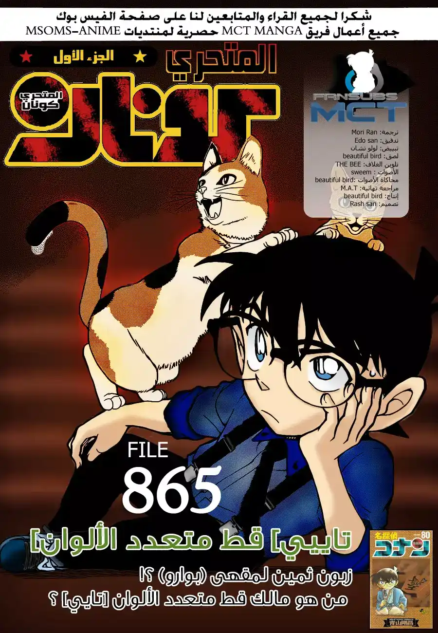 Detective Conan 865 - تاييي قط متعدد الألوان página 1