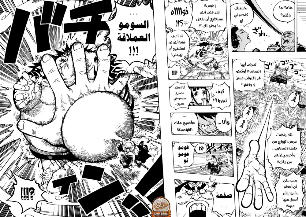 One Piece 916 - مصارعة سومو عظيمة في دولة وانو página 12