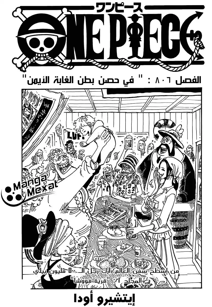 One Piece 806 - في الحصن الذي بالمعدة اليمنى página 1